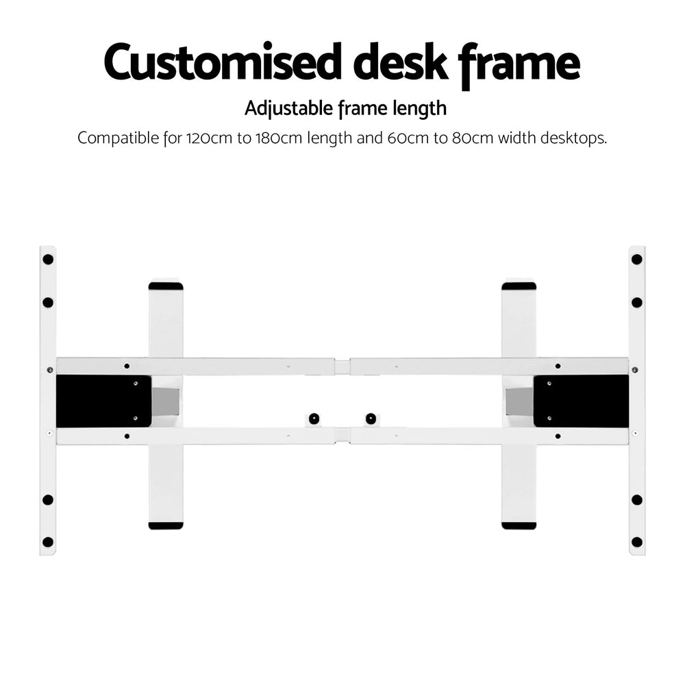 Artiss Standing Desk Frame Only Dual Motor Motorised White-Furniture > Office > Desks-PEROZ Accessories
