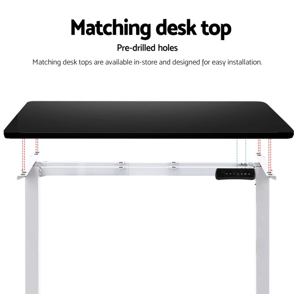 Artiss Standing Desk Frame Only Dual Motor Motorised White-Furniture > Office > Desks-PEROZ Accessories