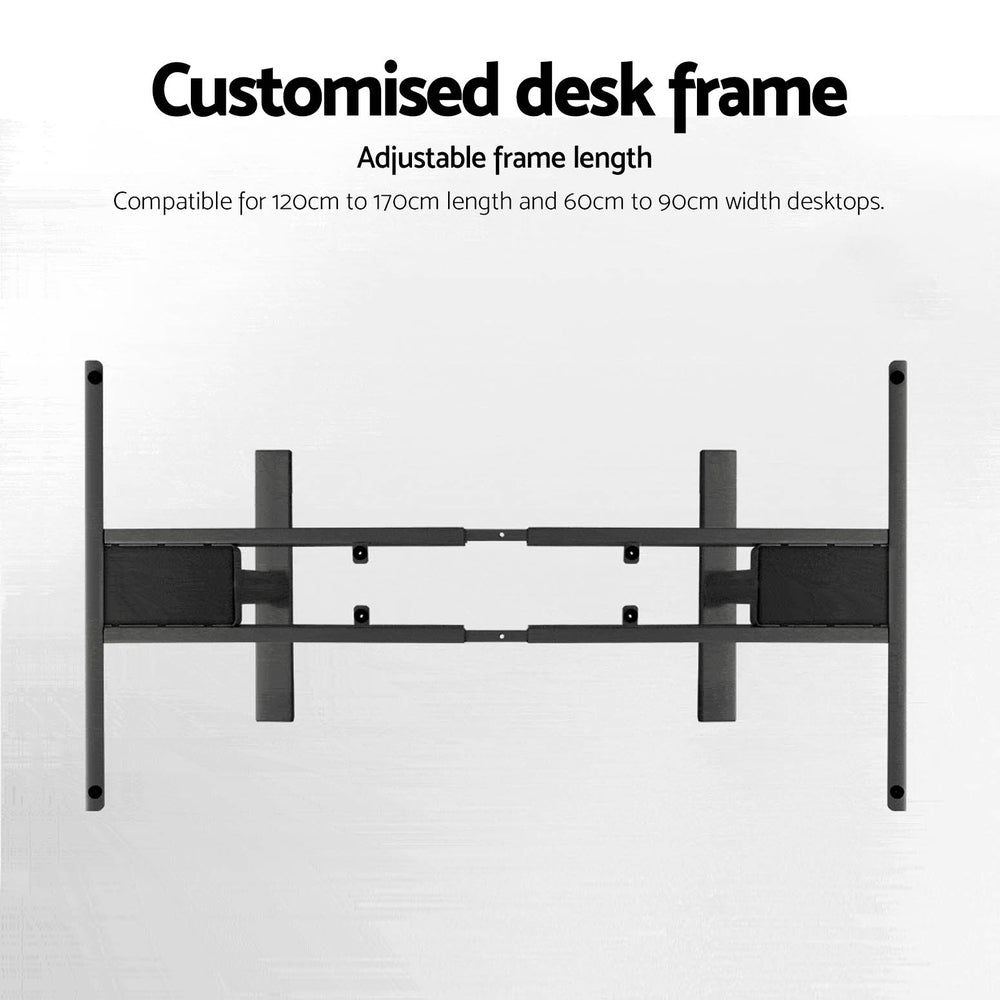 Artiss Standing Desk Frame Only Dual Motor Motorised Adjustable 125KG Load Black-Furniture > Office > Desks-PEROZ Accessories