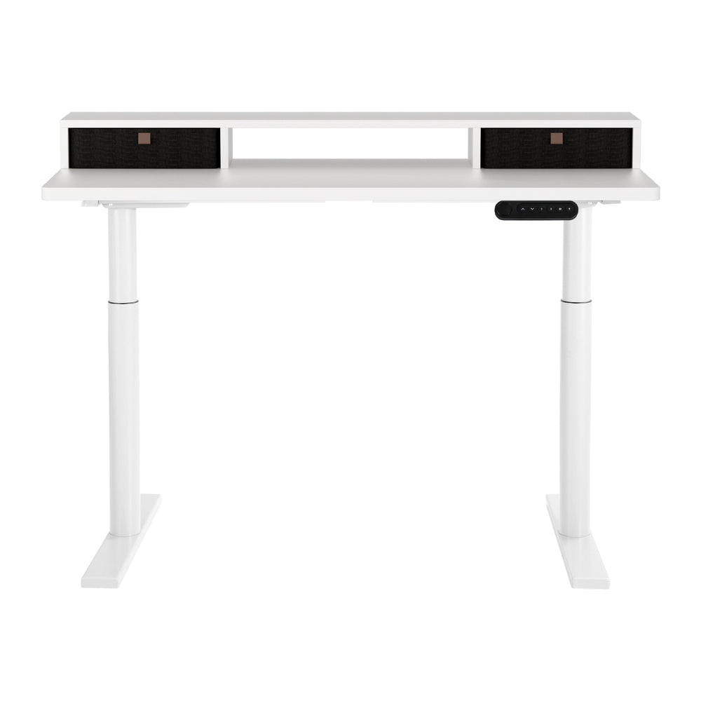 Artiss Electric Standing Desk with Storage Rack Shelf Drawers White 120CM-Furniture > Office > Office & Desk Chairs-PEROZ Accessories