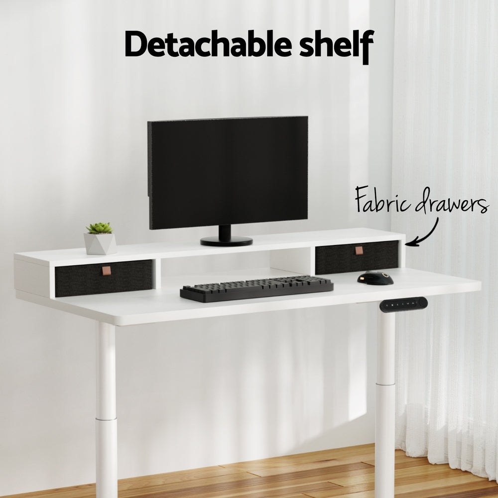 Artiss Electric Standing Desk with Storage Rack Shelf Drawers White 120CM-Furniture > Office > Office & Desk Chairs-PEROZ Accessories