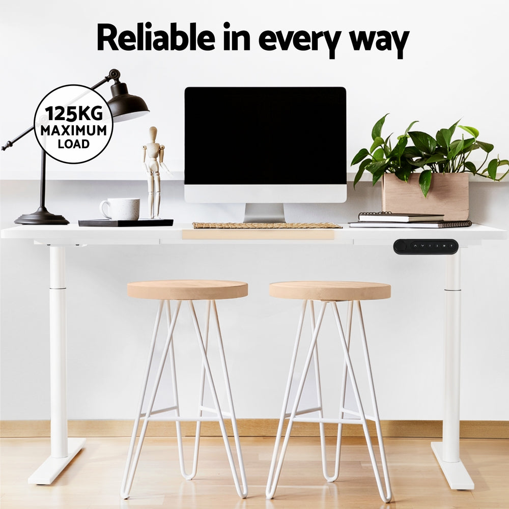 Artiss Standing Desk Motorised Electric Dual Motor 140CM White Pine-Furniture > Office-PEROZ Accessories