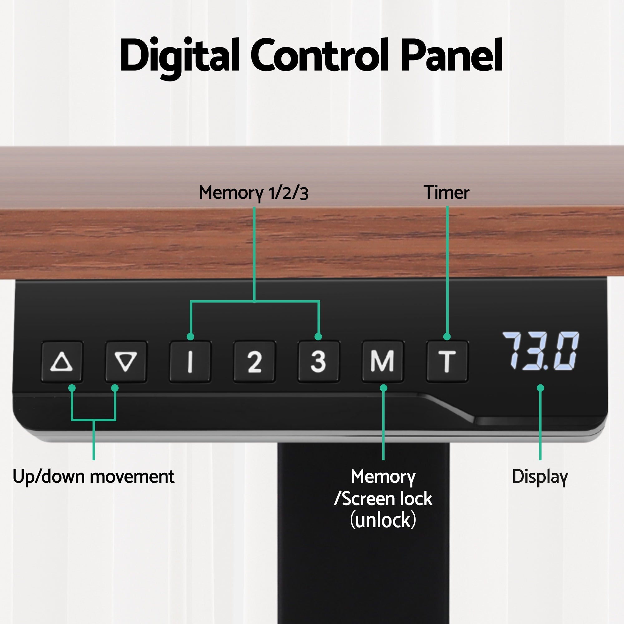Artiss Standing Desk Motorised Dual Motor Electric Walnut 140CM-Furniture > Office > Desks-PEROZ Accessories