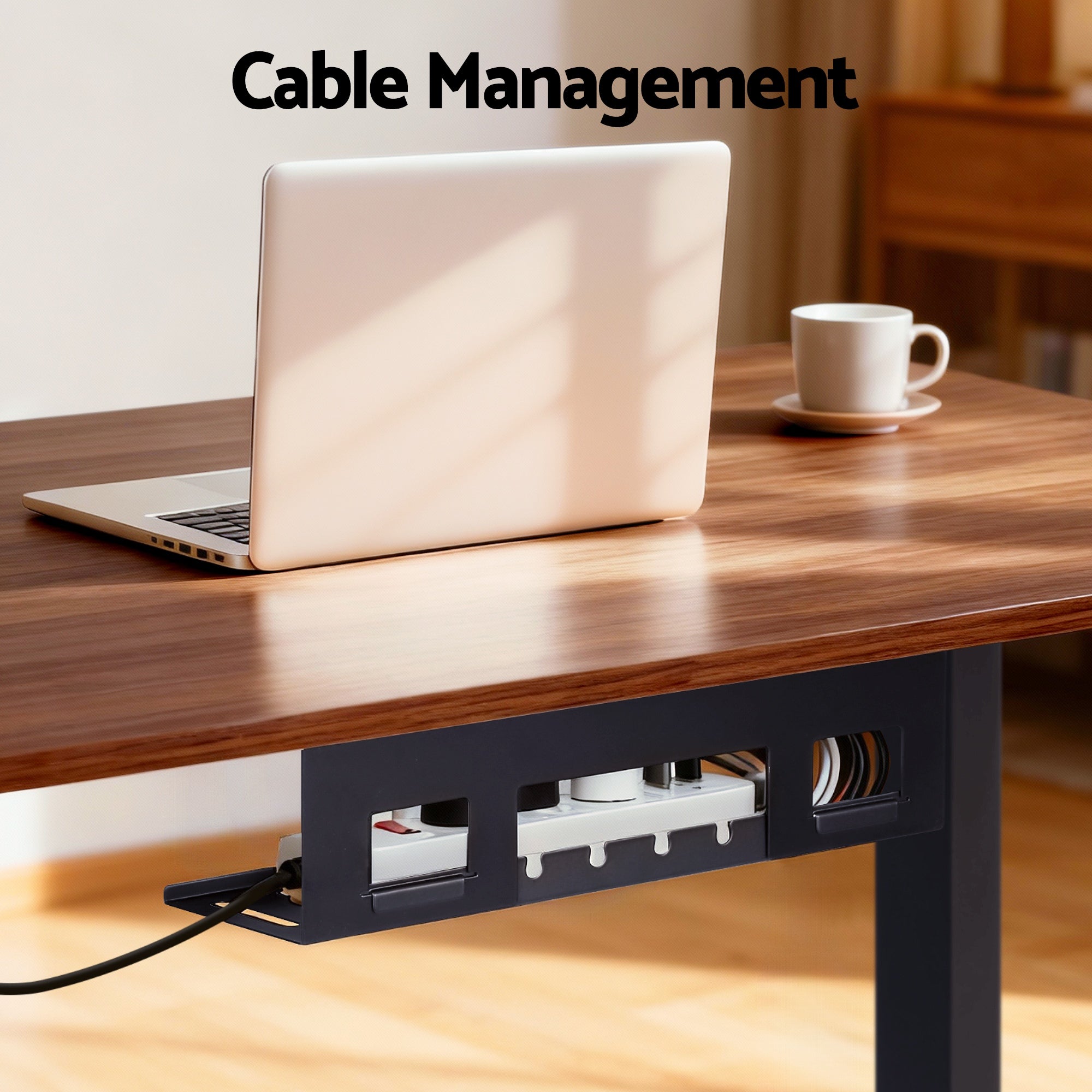 Artiss Standing Desk Motorised Dual Motor Electric Walnut 140CM-Furniture > Office > Desks-PEROZ Accessories