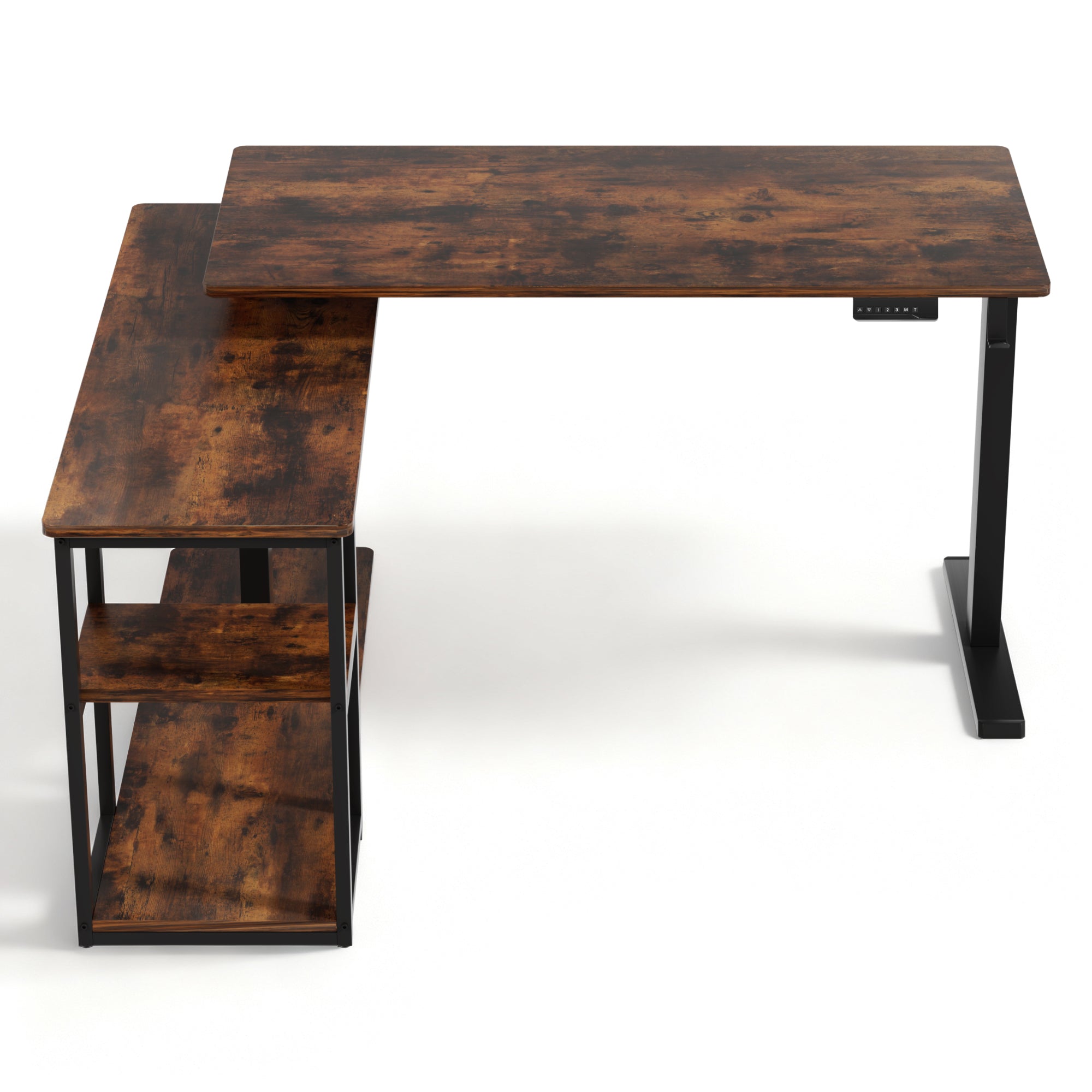 Artiss Electric Standing Desk Adjustable Motorised 120CM L Shaped Rustic Brown-Furniture > Office > Desks-PEROZ Accessories