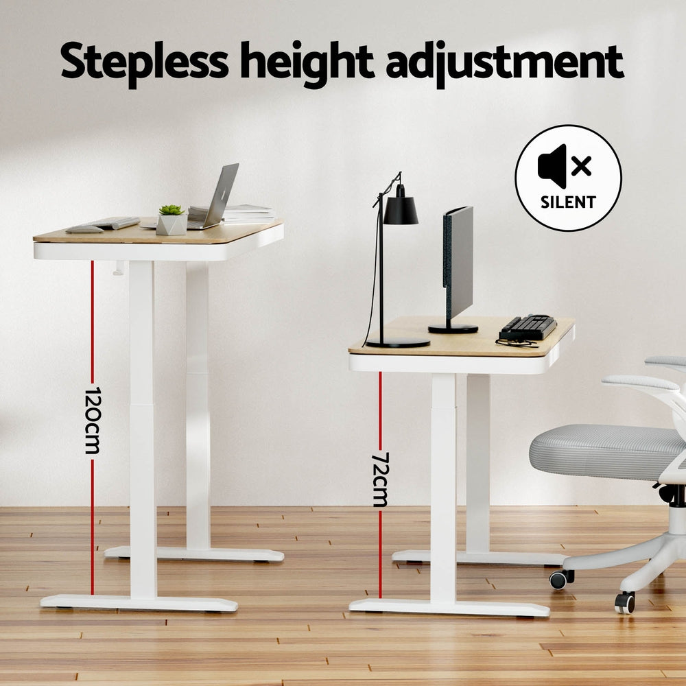 Artiss Standing Desk Motorised Electric Dual Motor Draw 120CM Oak-Furniture > Office-PEROZ Accessories