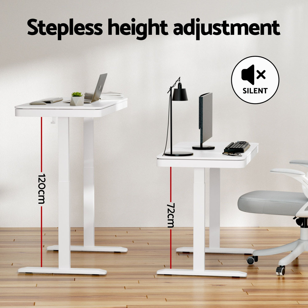 Artiss Standing Desk Motorised Electric Desks Drawer 120CM White-Furniture > Office > Desks-PEROZ Accessories
