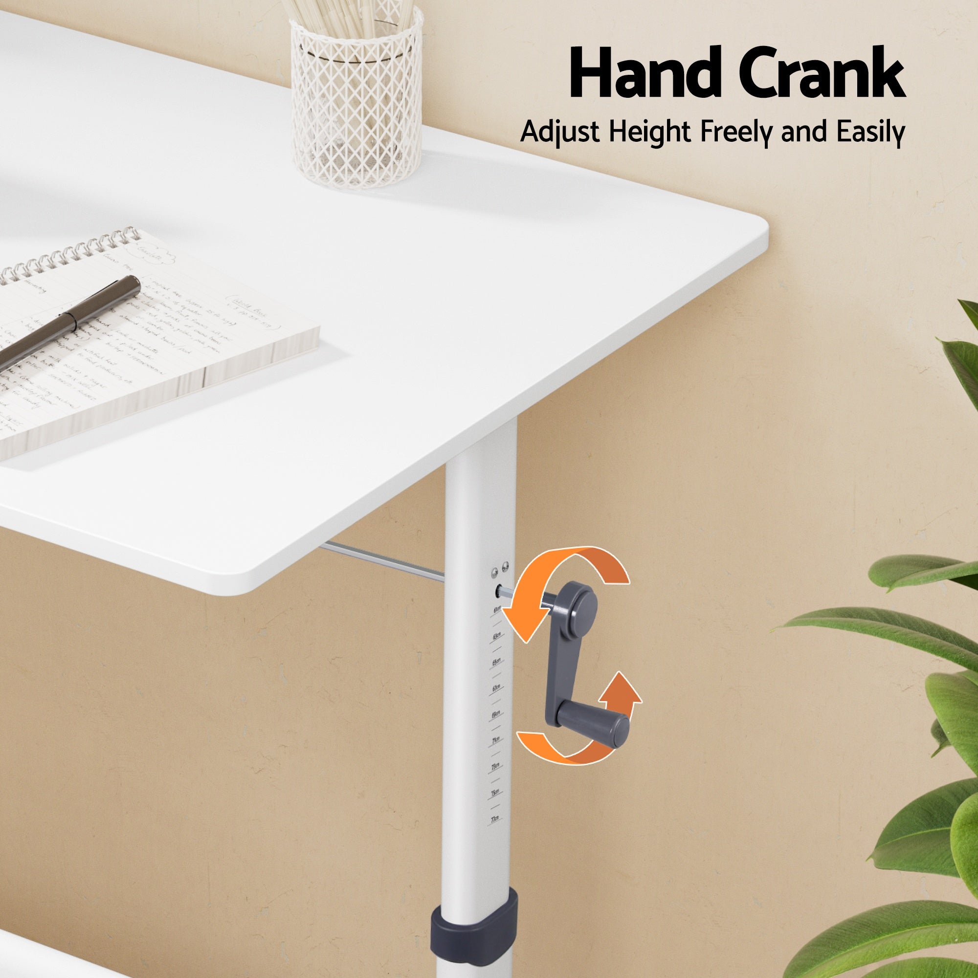 Artiss Manual Standing Desk Height Adjustable Workstation Computer Desks Study 100CM White-Furniture > Office > Desks-PEROZ Accessories