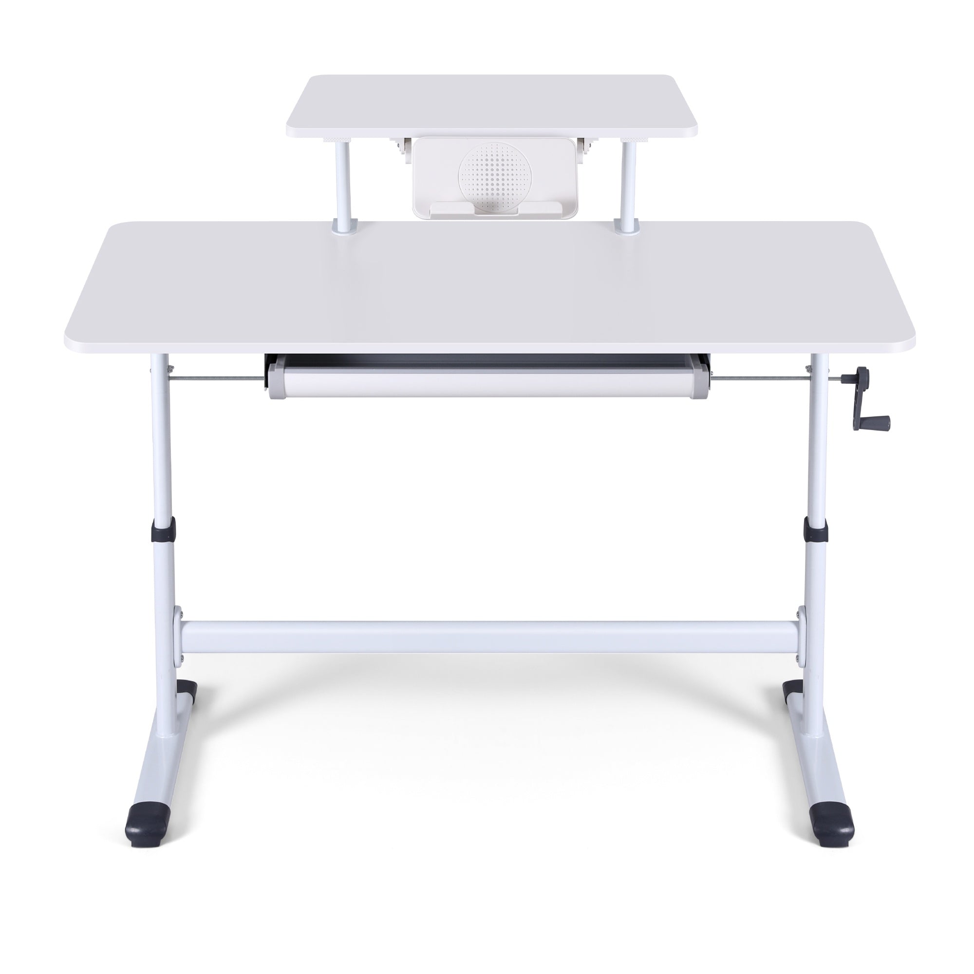 Artiss Manual Standing Desk Height Adjustable Workstation Computer Desks Study 120CM White-Furniture > Office > Desks-PEROZ Accessories