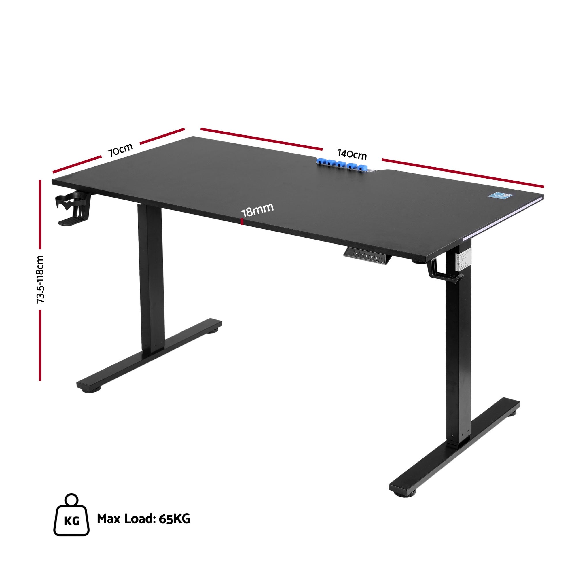 Artiss Electric Standing Desk Height Adjustable Gaming Desk Home Office 140cm-Furniture > Office > Desks-PEROZ Accessories