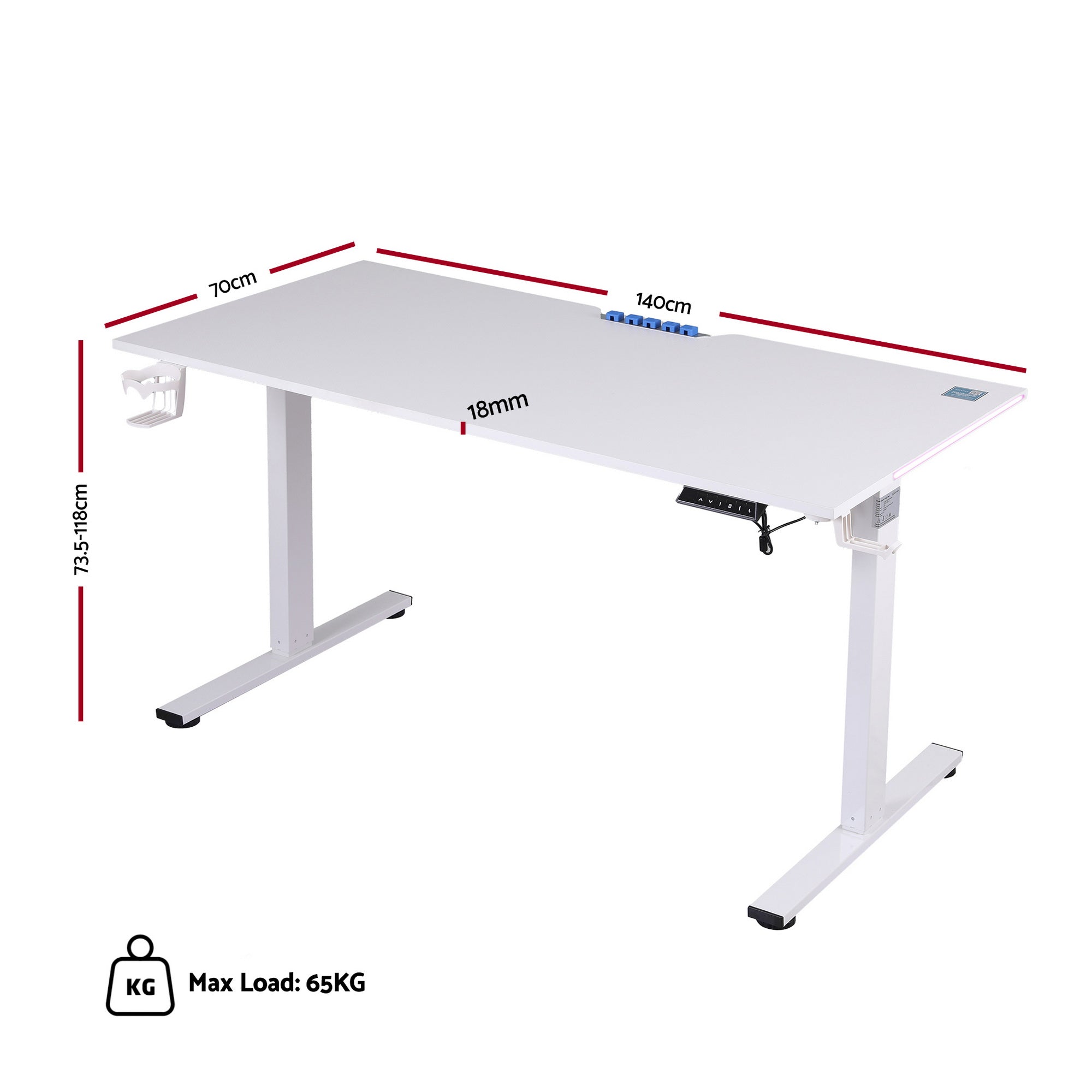 Artiss Electric Standing Desk Height Adjustable Gaming Desk Home Office 140cm-Furniture > Office > Desks-PEROZ Accessories