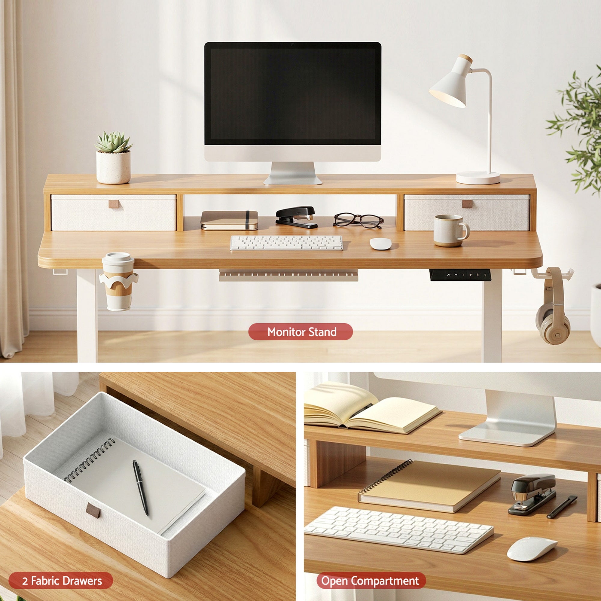 Artiss Electric Standing Desk Height Adjustable Sit Stand Desk Home Office-Furniture > Office > Desks-PEROZ Accessories