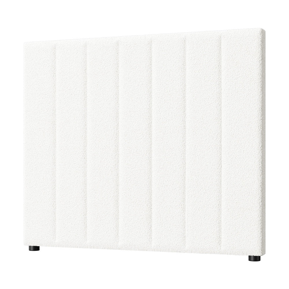 Oikiture Bed Frame Headboard King Single White Boucle-Headboards-PEROZ Accessories