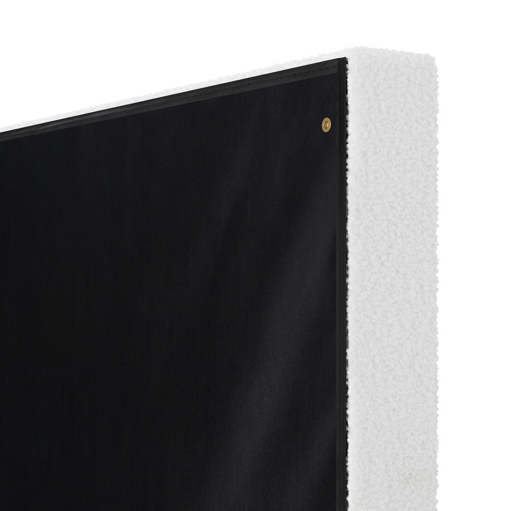 Oikiture Bed Frame Headboard King Single White Boucle-Headboards-PEROZ Accessories