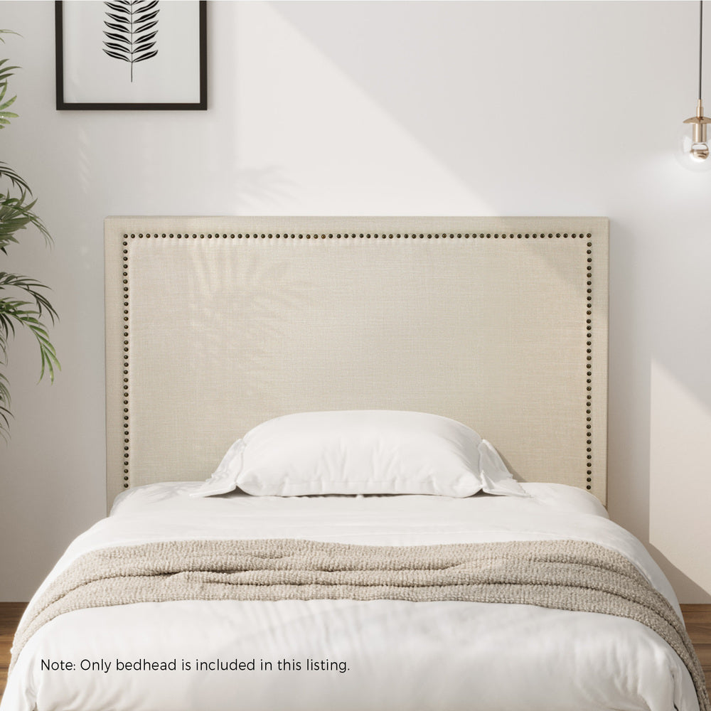 Oikiture Single Bed Headboard Bedhead Beige-Headboards-PEROZ Accessories