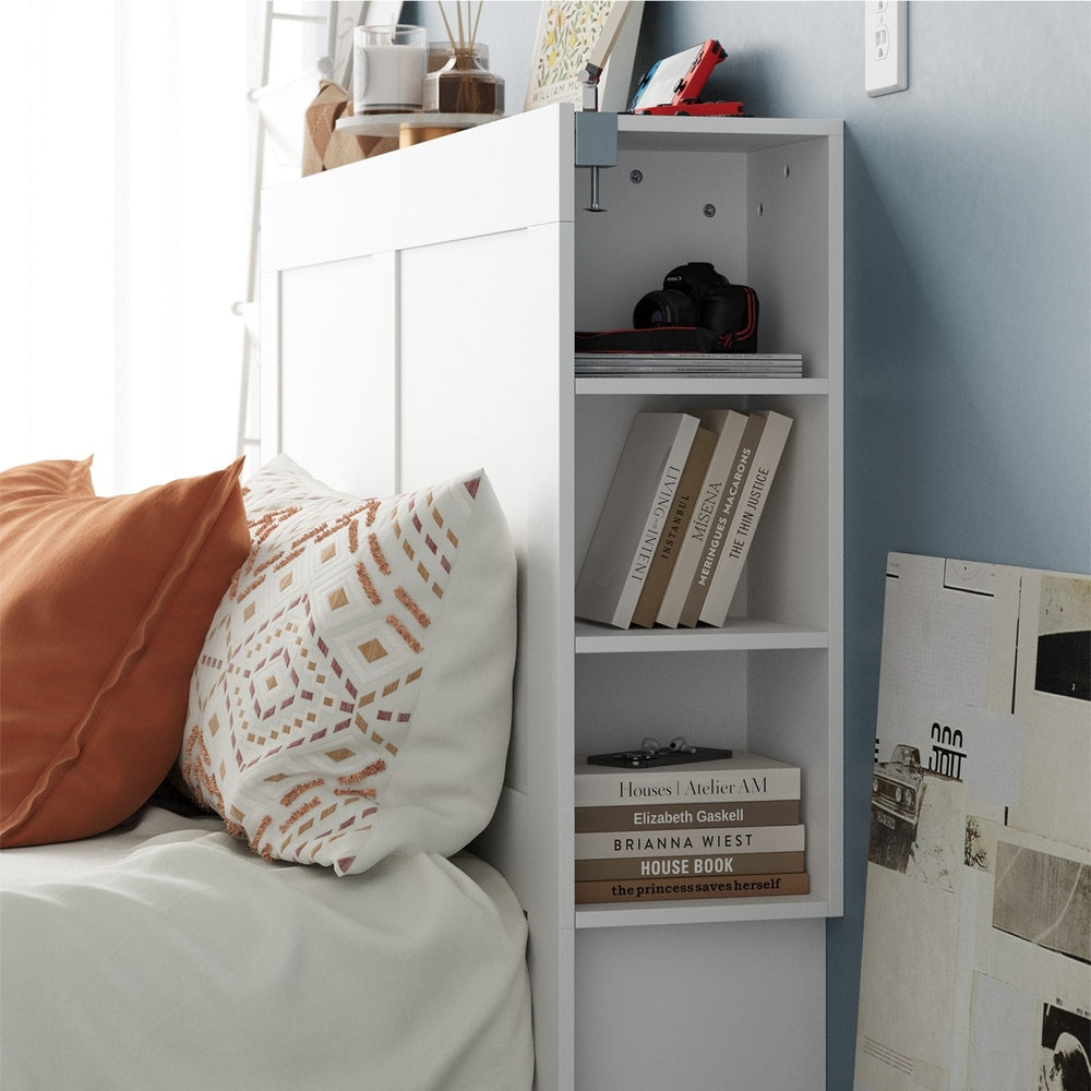 Oikiture Bed Head with Shelves Double Size White-Headboard-PEROZ Accessories