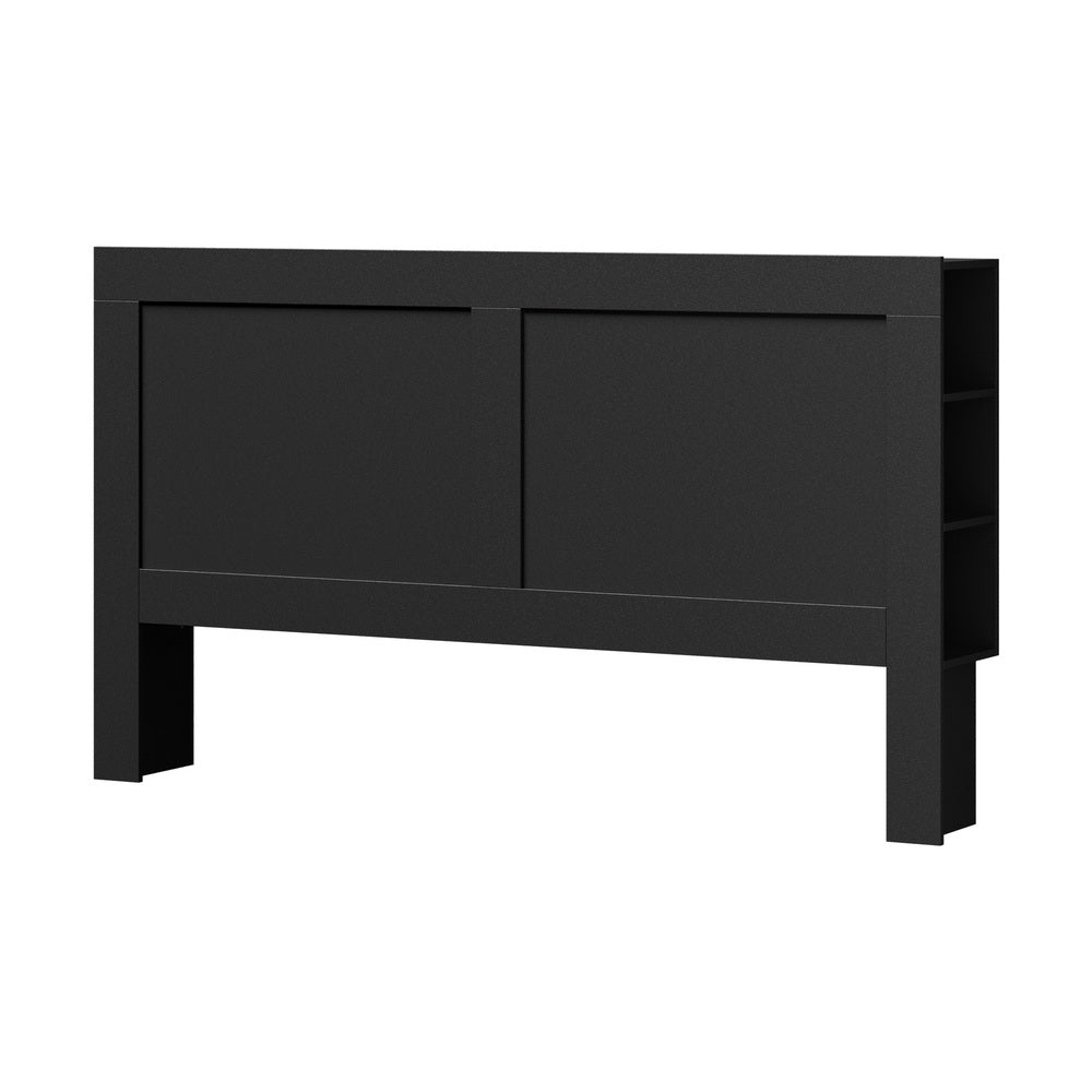Oikiture Headboard King Size Bedhead with Storage Shelves Black-Headboard-PEROZ Accessories