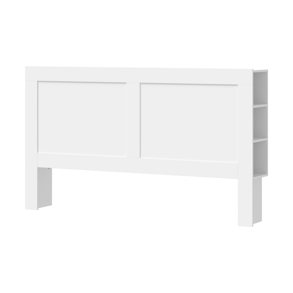 Oikiture Bed Head with Shelves King Size White-Headboard-PEROZ Accessories