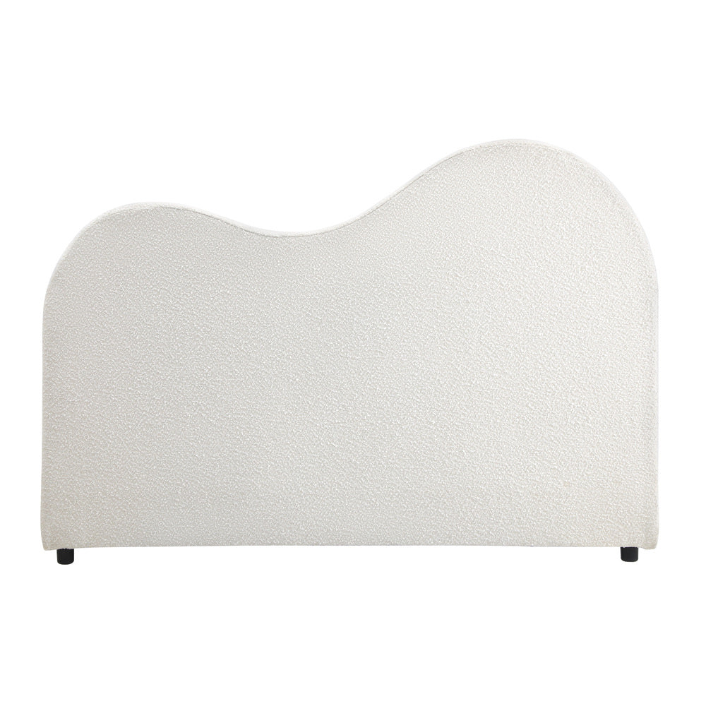 Oikiture Bed Head Double Size Headboard Boucle Fabric White-Headboards-PEROZ Accessories