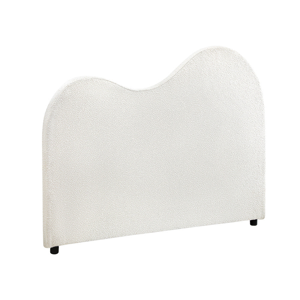Oikiture Bed Head King Single Headboard Boucle Fabric White-Headboards-PEROZ Accessories
