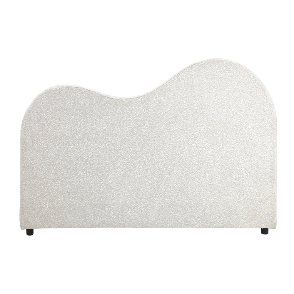 Oikiture Bed Head King Single Headboard Boucle Fabric White-Headboards-PEROZ Accessories