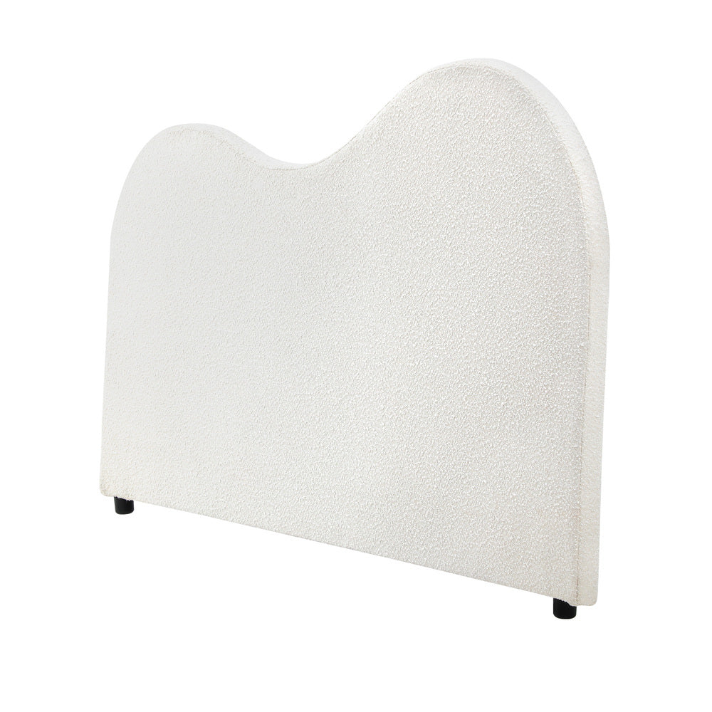 Oikiture Bed Head King Single Headboard Boucle Fabric White-Headboards-PEROZ Accessories