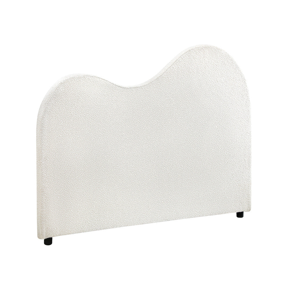 Oikiture Bed Head Queen Size Headboard Boucle Fabric White-Headboards-PEROZ Accessories
