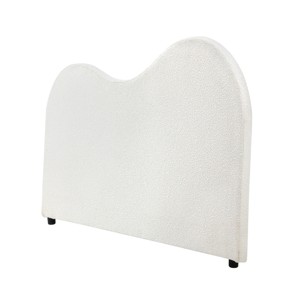 Oikiture Bed Head Queen Size Headboard Boucle Fabric White-Headboards-PEROZ Accessories