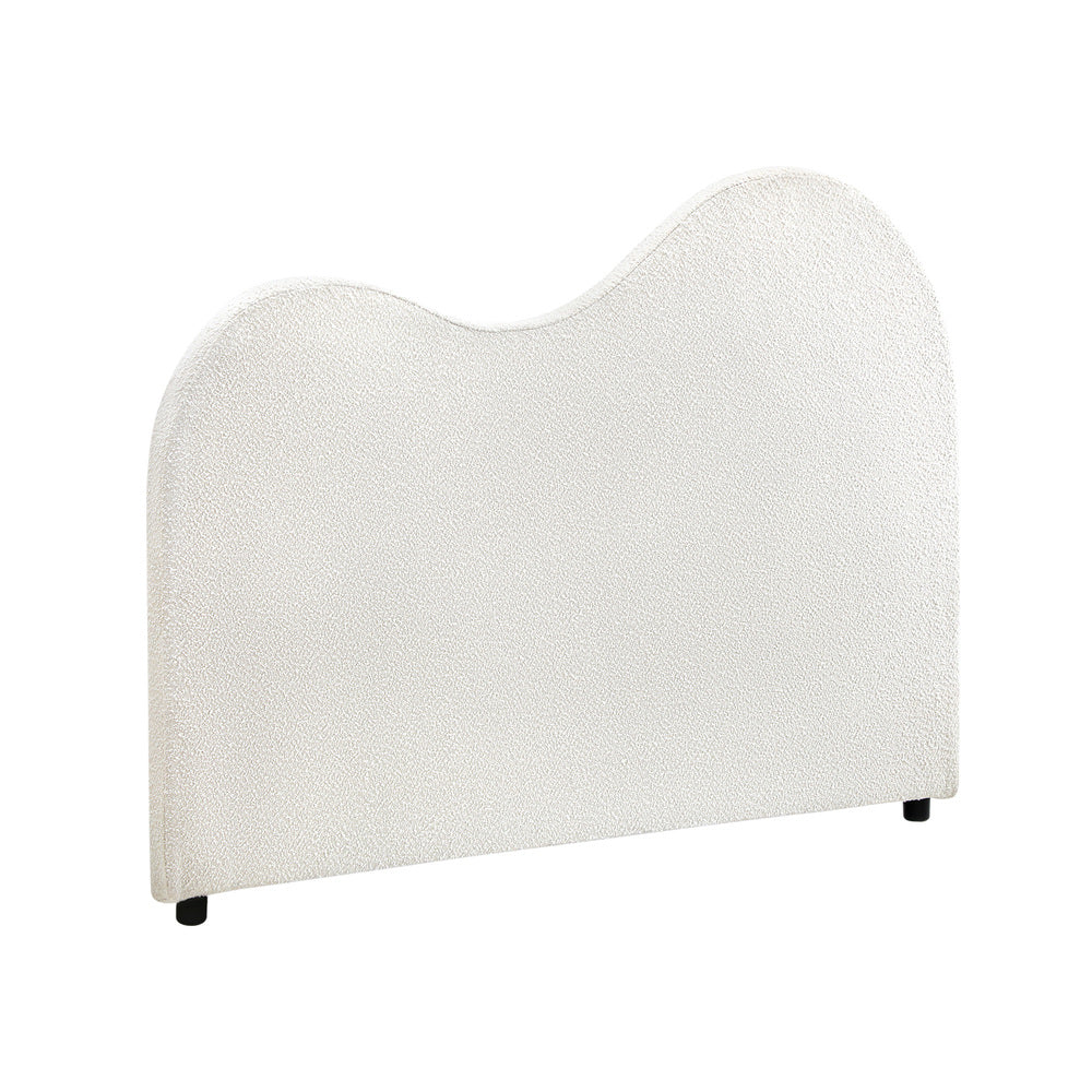 Oikiture Bed Head Single Size Headboard Boucle Fabric White-Headboards-PEROZ Accessories