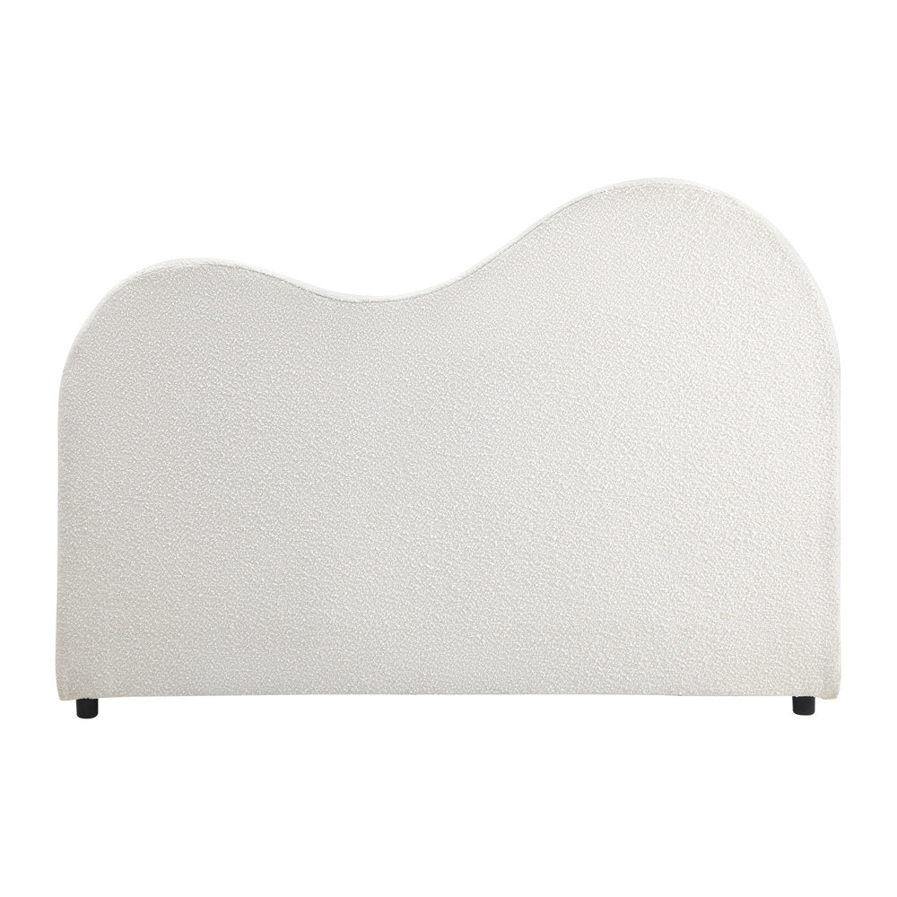 Oikiture Bed Head Single Size Headboard Boucle Fabric White-Headboards-PEROZ Accessories