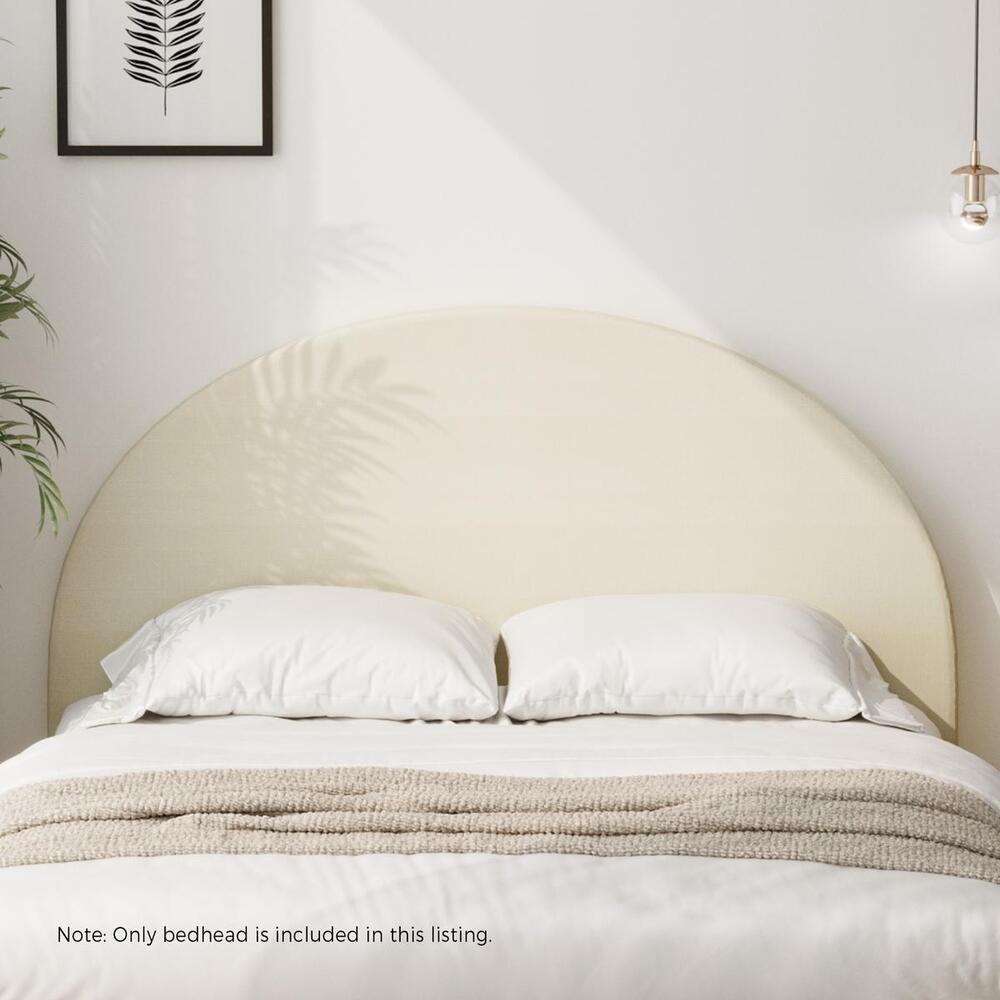 Oikiture Bed Head King Size Headboard Bedhead Fabric Beige-Headboards-PEROZ Accessories