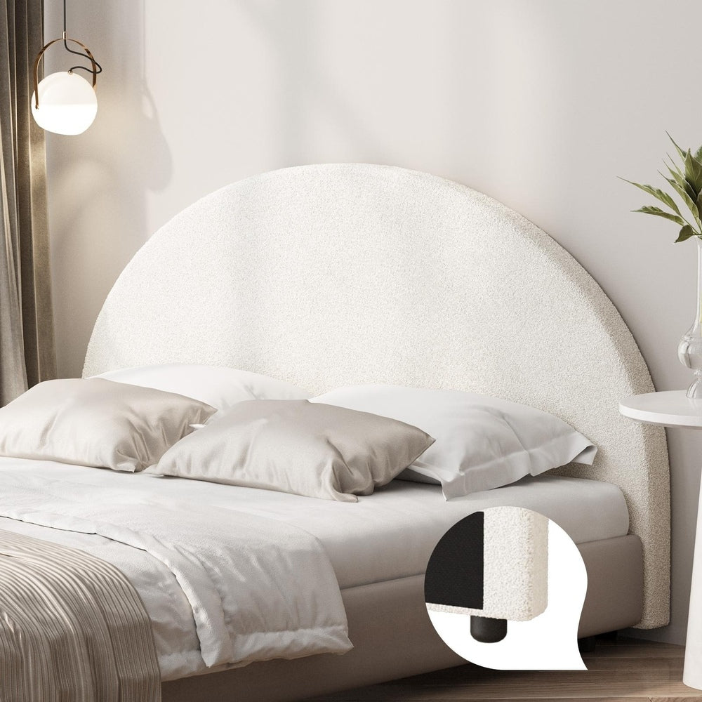 Oikiture Bed Head King Size Headboard Bedhead Boucle White-Headboards-PEROZ Accessories