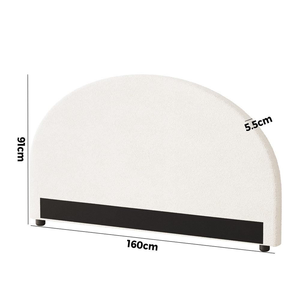 Oikiture Bed Head Queen Size Headboard Bedhead Boucle White-Headboards-PEROZ Accessories