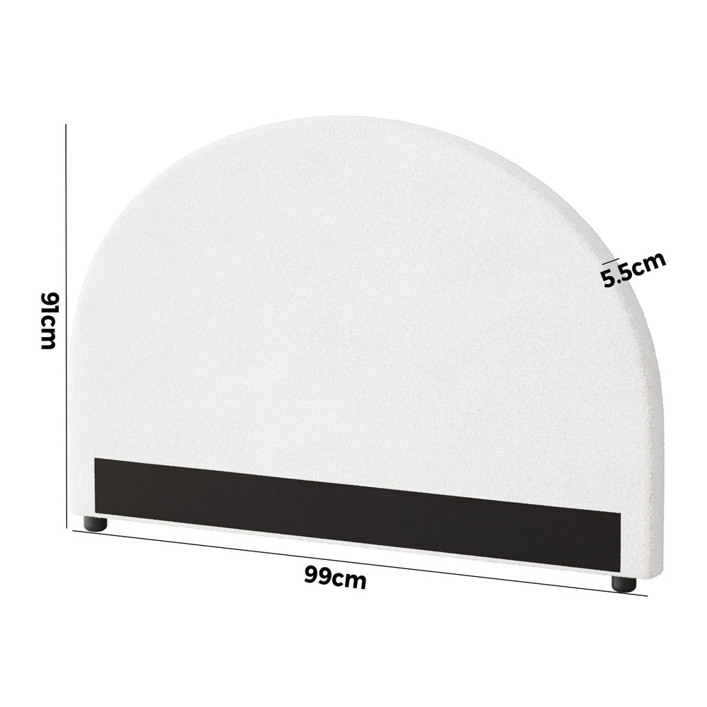 Oikiture Bed Head Single Size Headboard Bedhead Boucle White-Headboards-PEROZ Accessories