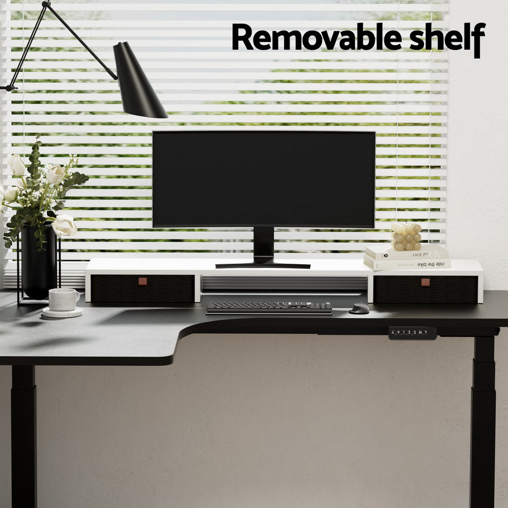 Artiss Standing Desk Desktop Storage Rack Shelf Removable Bookshelf Drawer 120cm-Furniture > Office > Desks-PEROZ Accessories