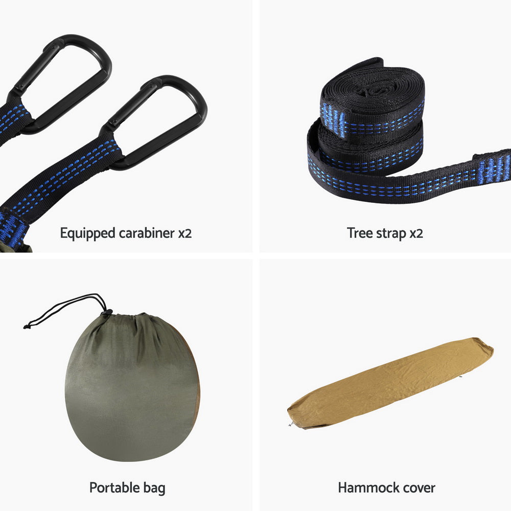 Gardeon Hammock Chair Metal Stand Outdoor Furniture Black-Home & Garden > Hammocks-PEROZ Accessories