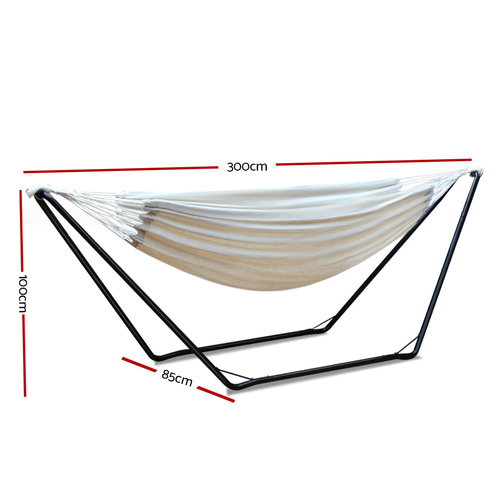 Gardeon Hammock Bed with Stand Outdoor Camping Hammocks Steel Frame-Hammock-PEROZ Accessories