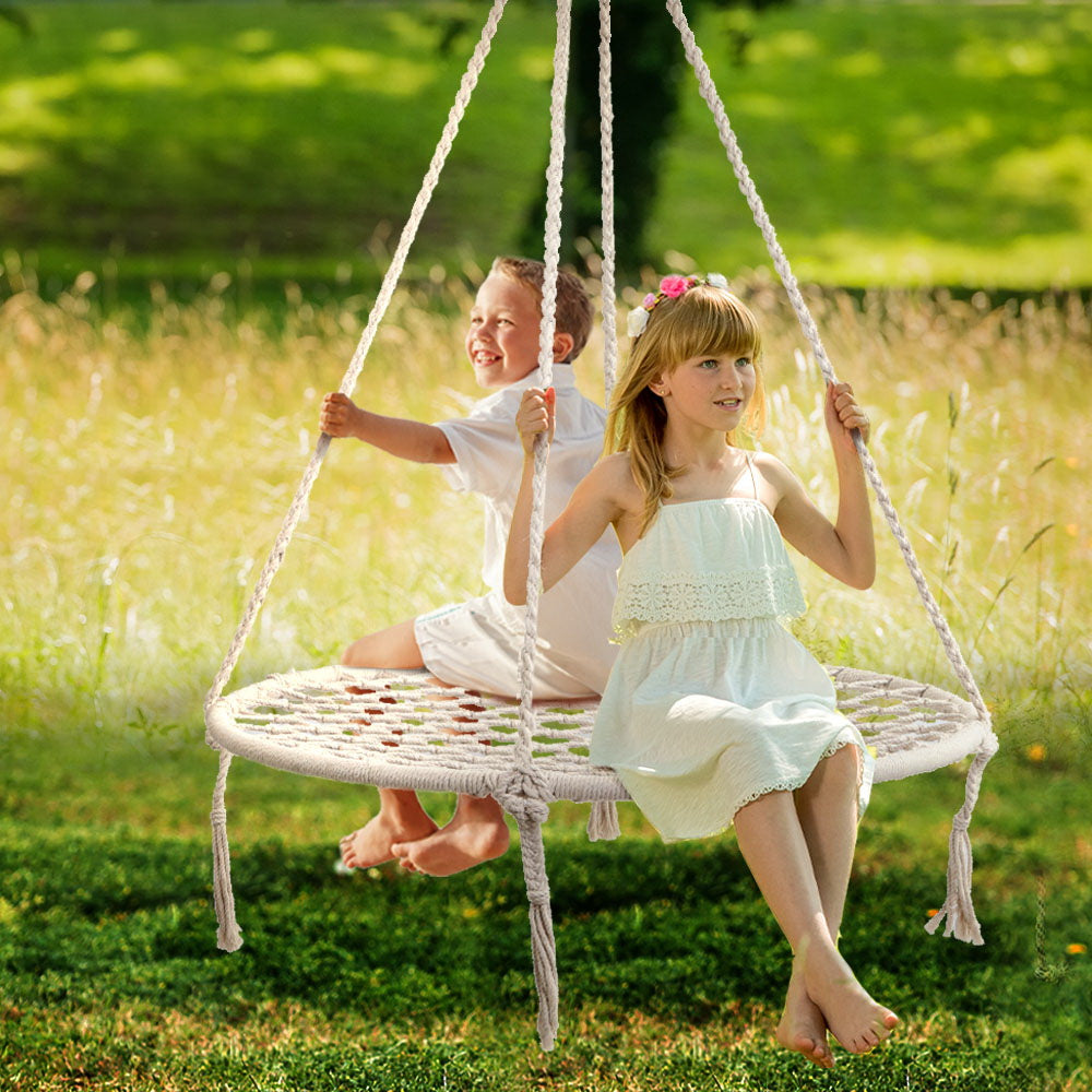 Gardeon Hammock Chair Outdoor Tree Swing Nest Web Hanging Seat 100cm-Hammock-PEROZ Accessories