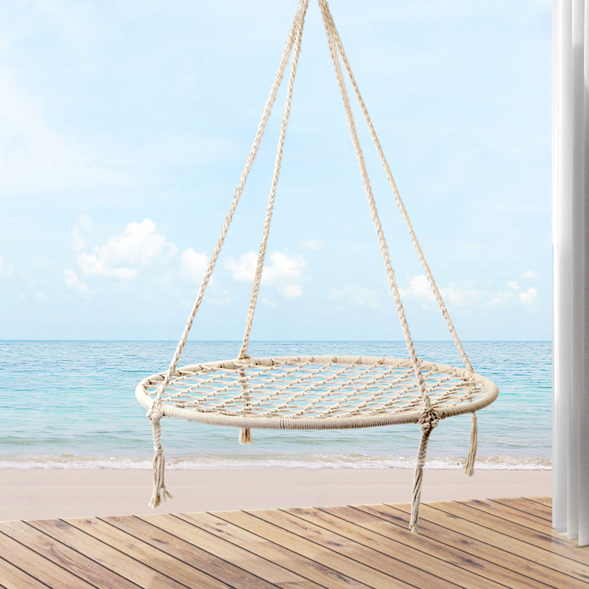 Gardeon Hammock Chair Outdoor Tree Swing Nest Web Hanging Seat 100cm-Hammock-PEROZ Accessories