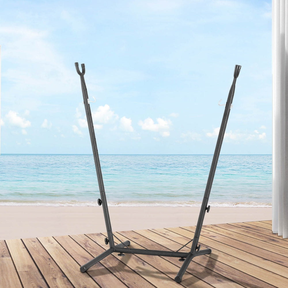 Gardeon Hammock Chair Stand Metal Frame Black-Furniture > Bar Stools & Chairs > Table & Bar Stools-PEROZ Accessories