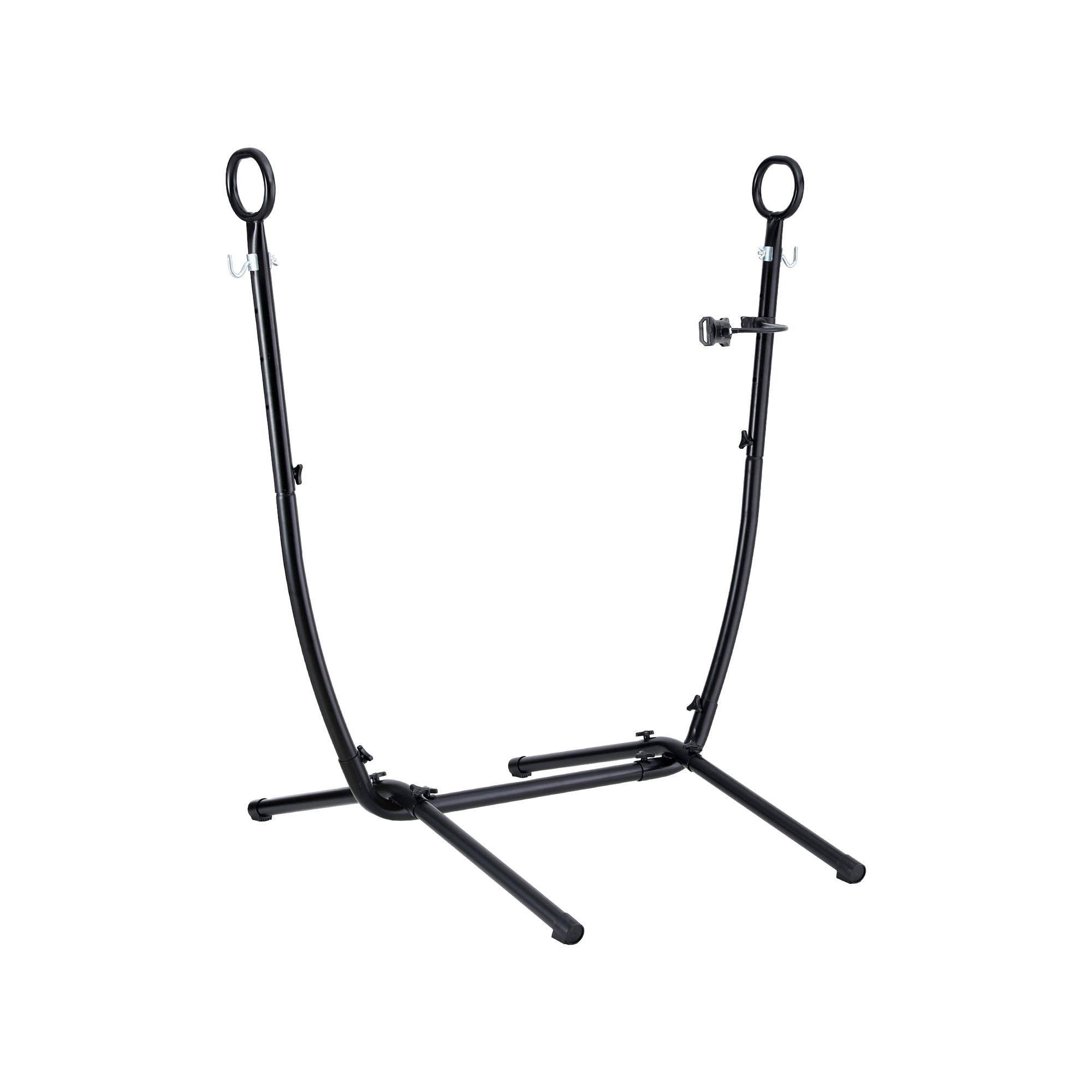 Gardeon Hammock Chair Stand Iron Frame w/ Phone Holder Black-Home & Garden > Hammocks > Hammocks & Accessories-PEROZ Accessories