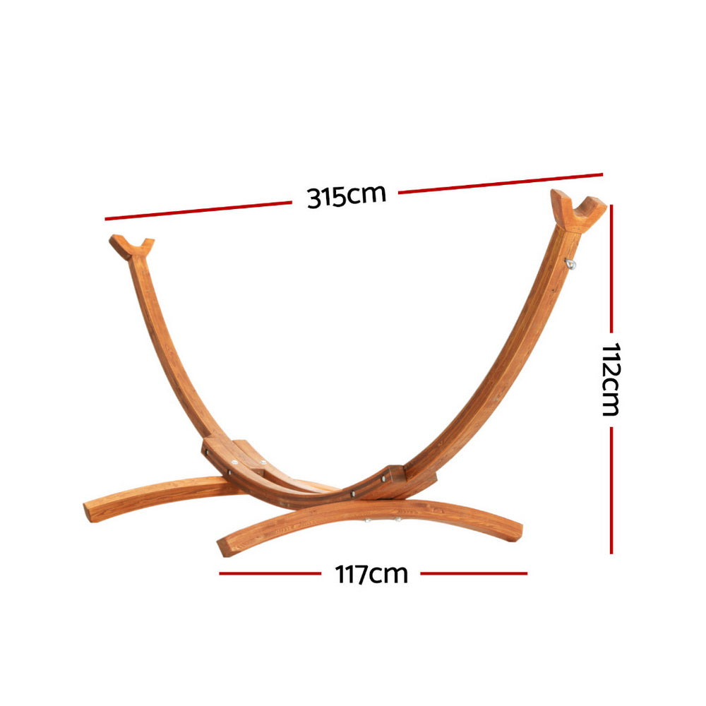 Gardeon Hammock Bed Stand Larch Wood 315cm Length-Home & Garden > Hammocks > Hammocks & Accessories-PEROZ Accessories