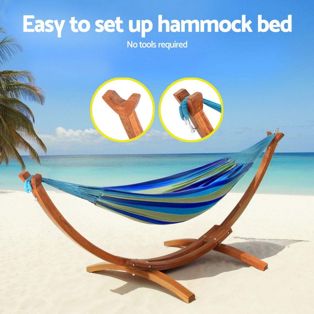 Gardeon Hammock Bed Stand Larch Wood 315cm Length-Home & Garden > Hammocks > Hammocks & Accessories-PEROZ Accessories