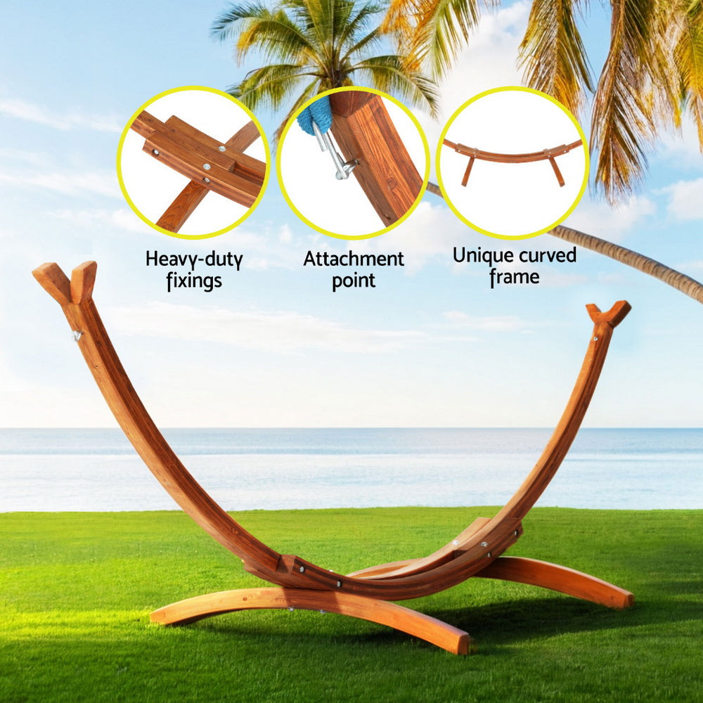 Gardeon Hammock Bed Stand Larch Wood 315cm Length-Home & Garden > Hammocks > Hammocks & Accessories-PEROZ Accessories