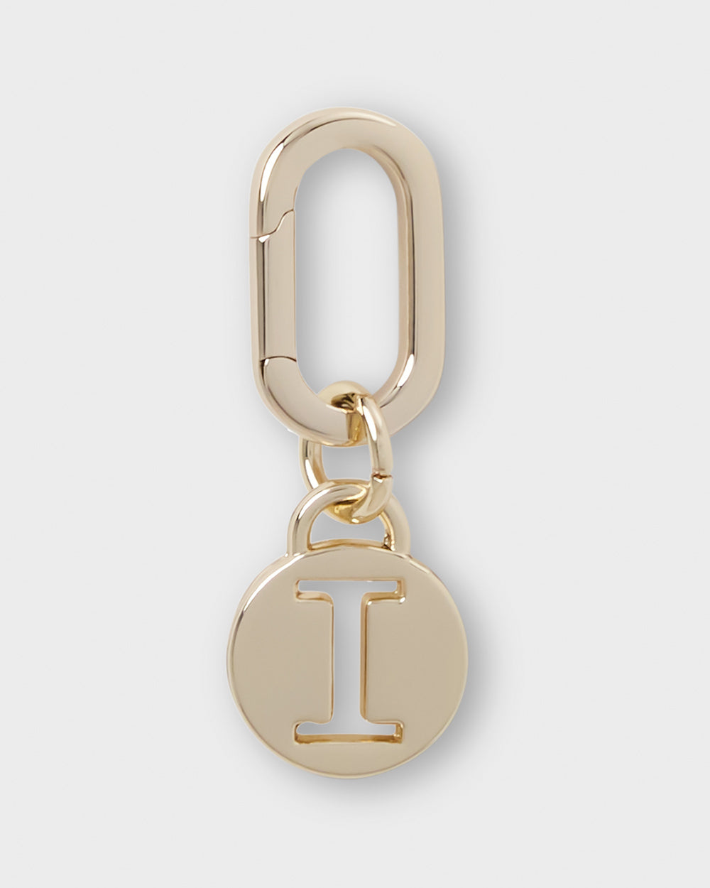 Letter I Charm With Oval Hinge Ring Clip-Accessories-PEROZ Accessories