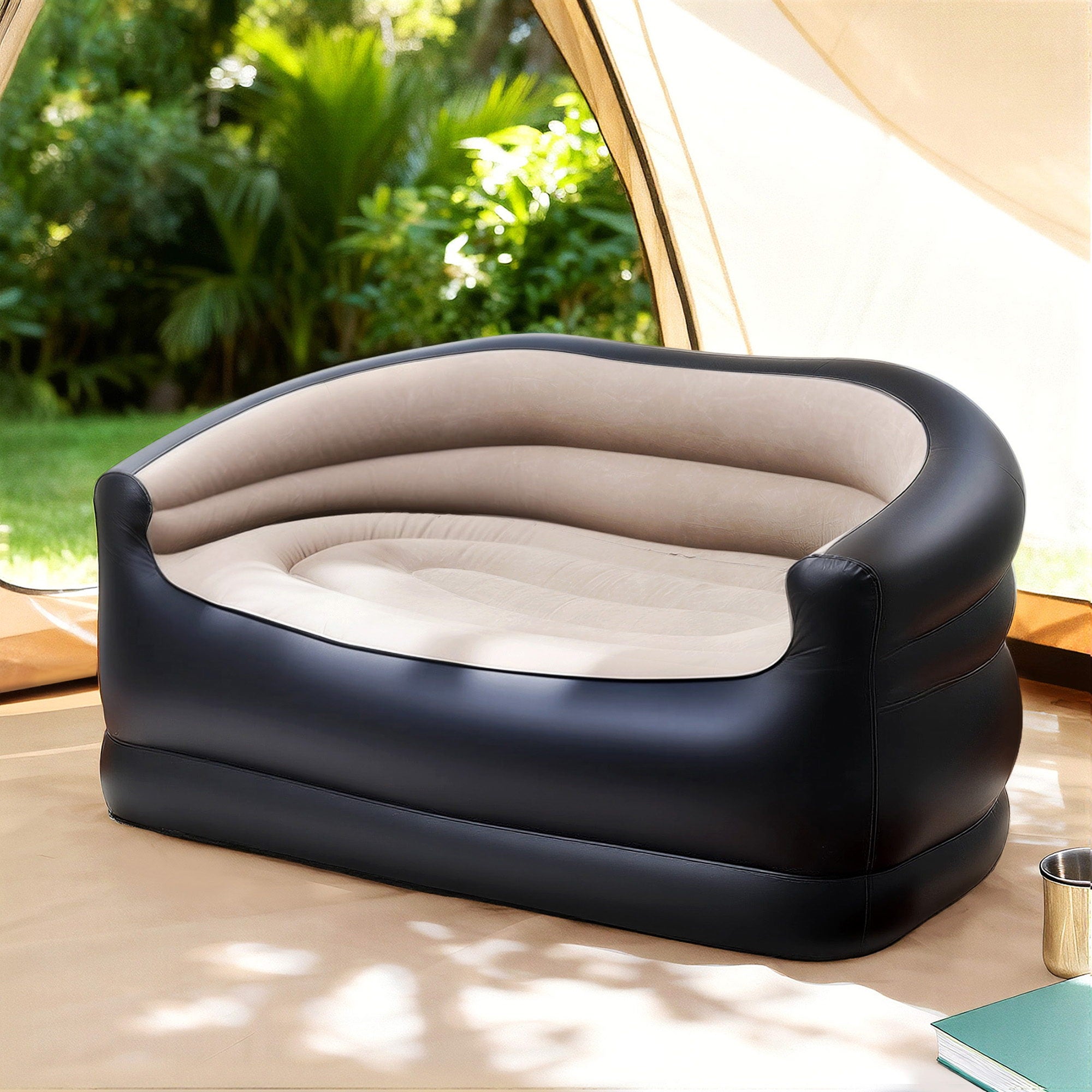 Gardeon Outdoor Air Sofa Inflatable Couch Two-Seater Lounge Chair with Pump Blow Up Couches for Camping-Furniture > Outdoor > Outdoor Sofas & Lounge Sets-PEROZ Accessories