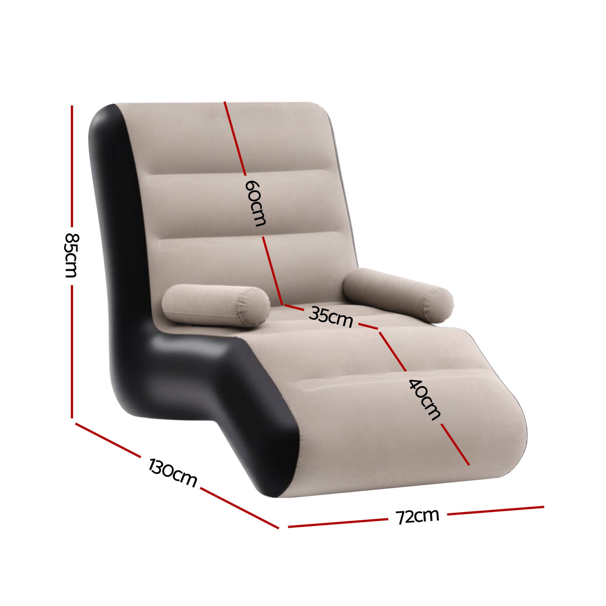 Gardeon Inflatable Chair Sun Lounger Blow Up Folding Air Chairs Sofa for Camping with Pump-Furniture > Outdoor > Outdoor Sofas & Lounge Sets-PEROZ Accessories