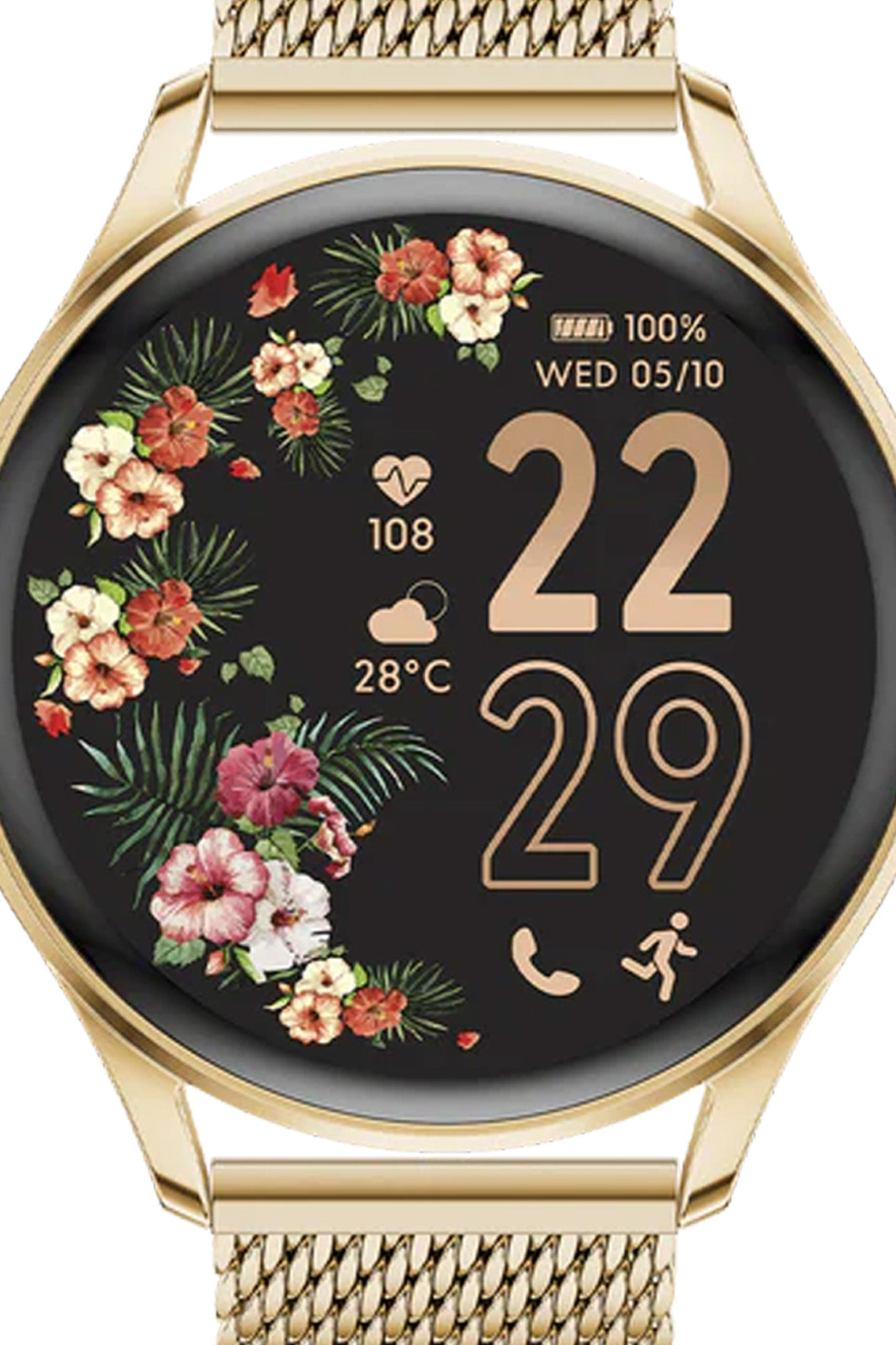 ICE smart 2.0 Round 1.2 Amoled Screen Gold Milanese Strap Watch-PEROZ Accessories