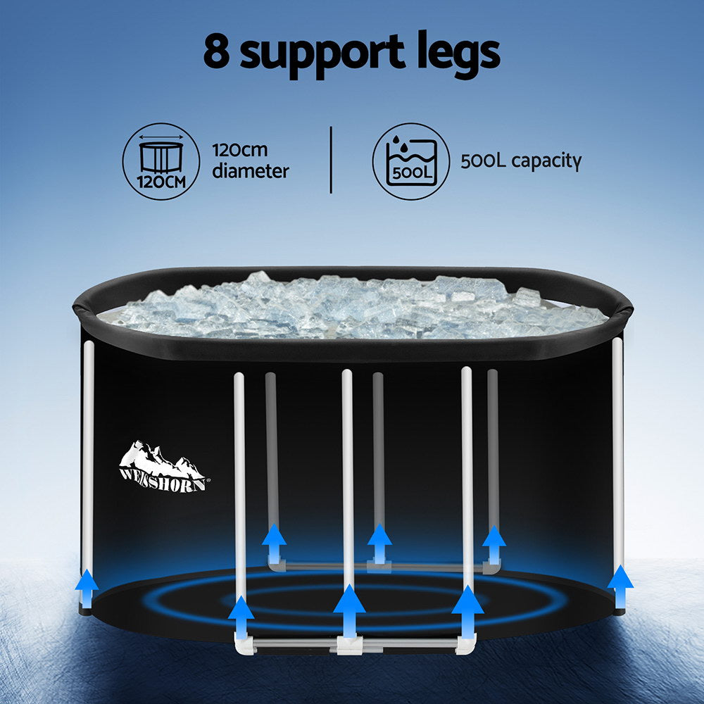 Portable Ice Bath Tub 120x70X70CM Inflatable Cold Water Folding Bathtub Spa Massage-Furniture > Bathroom > Bathtubs-PEROZ Accessories
