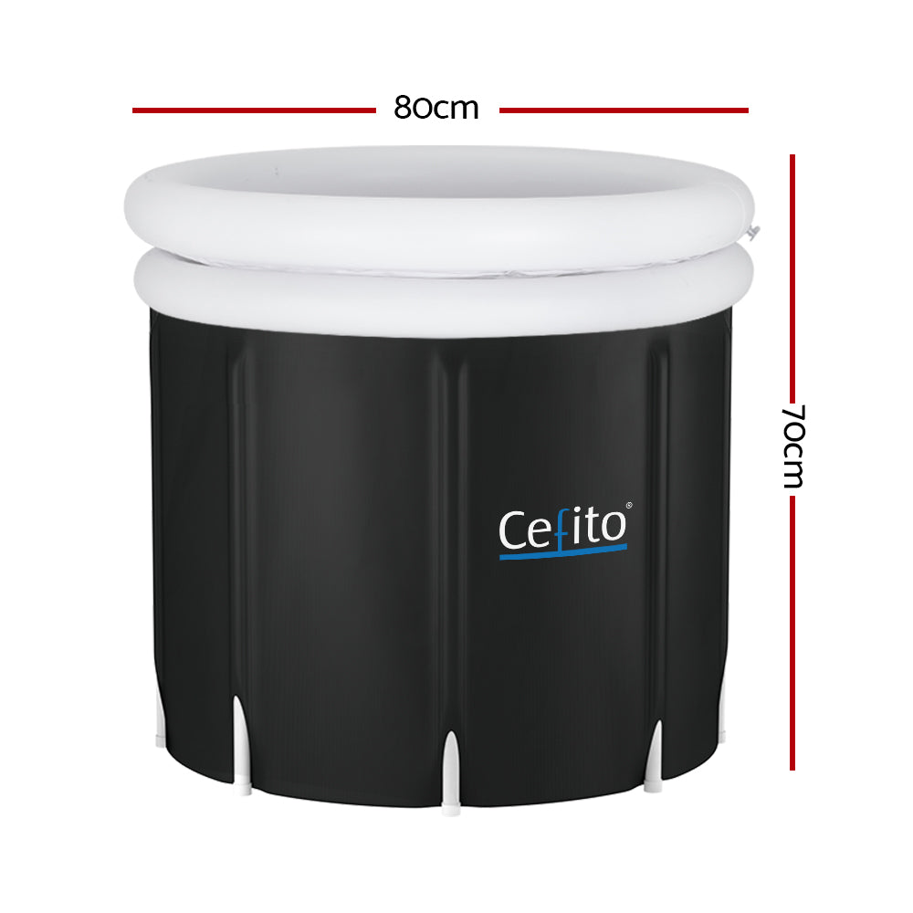 Weisshorn Portable Ice Bath Tub 70X80CM Inflatable Folding Bathtub Spa Massage-Furniture > Bathroom > Bathtubs-PEROZ Accessories
